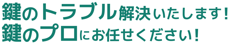 鍵のプロにお任せください!